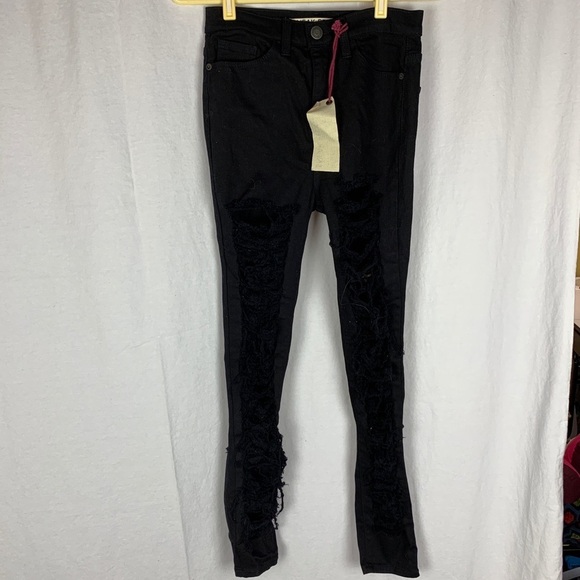 Sneak Peek Denim - Sneak peek extreme ripped black jeans